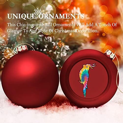 TIY Dye Cockatiel Bola de Natal Bola Surnados Solvendo -se para Decorações de Partes da Árvore da Árvore de Natal 1pcs