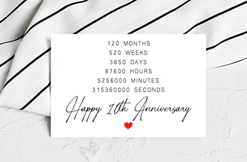 Dianddesigngift Happy 10th Anniversary Card - 10 anos de aniversário de aniversário de casamento Presentes - Ideia
