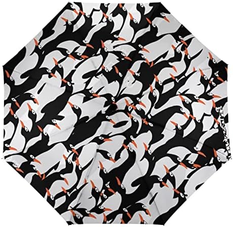 Pinguins fofos 3 dobras guarda-chuva de guarda