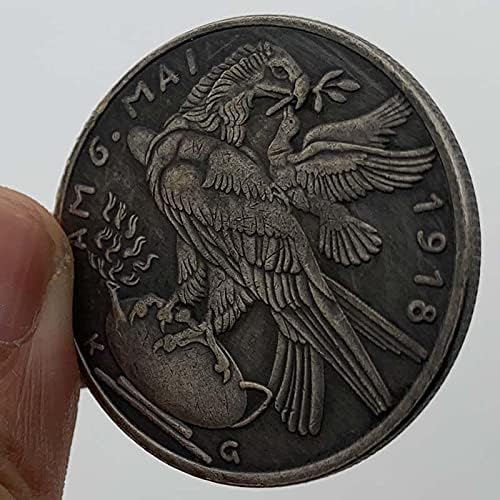 1918 Moeda de moeda de locação antiga de latão de prata Medalha Medalha Coin Coin Copper Cop Silver Coin Coin Comemoration