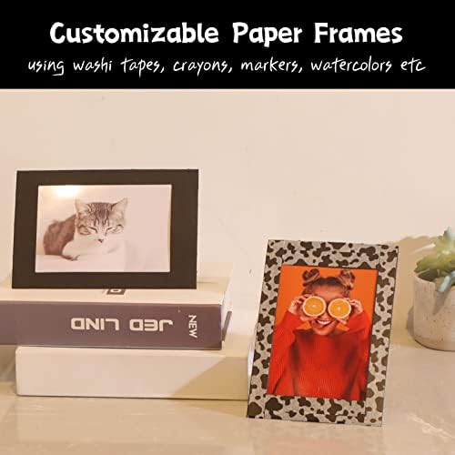 LitPoetic 50 Pack Paptle Picture Frames 4x6, estrutura fotográfica de papelão com cavalete, cartões de moldura de papel, quadros de