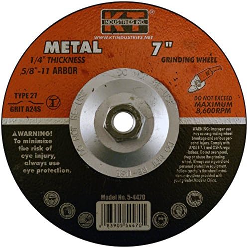 K-T Industries 855155 5-4241 Tipo 27 Roda de moagem central deprimida de metal, 4 l