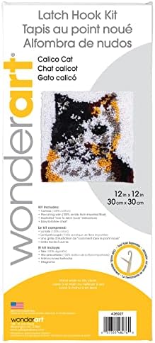 WonderArt Calico Cat Latch Hook Kit 12x12