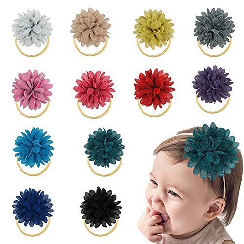 Meninas de flor de flor sólida 12pc infantil de cabeceira de cabeceira de cabeceira de cabeceira para crianças acessórios de cabelo