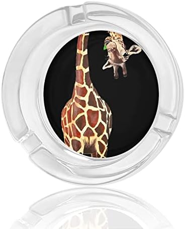 Girafa giraffe fumando cigarros de cigarros de charuto bandeja de cinzas redonda capa para externo interior