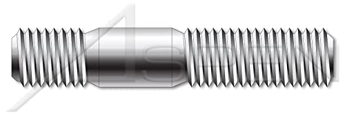 M12-1.75 x 75mm, DIN 938, métrica, pregos, de ponta dupla, extremidade de parafuso 1,0 x diâmetro, a2 aço inoxidável
