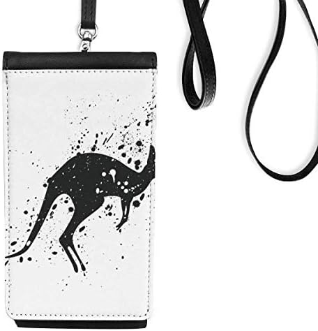 Austrália Koala Kangaroo Esboço Ilustração Phone Carteira Polícia de bolsa móvel para celular Bolsa preta