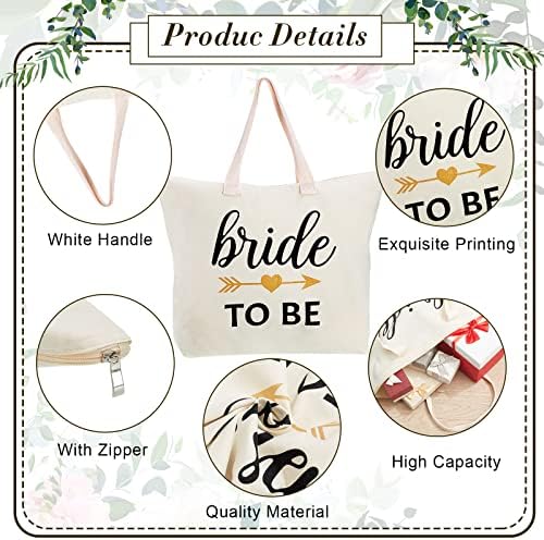 6 conjuntos de noiva Presentes de chá de panela noiva para ser bolsa de bolsa Bolsa de dama de honra com bolsas de maquiagem Bolsa de lona de lona