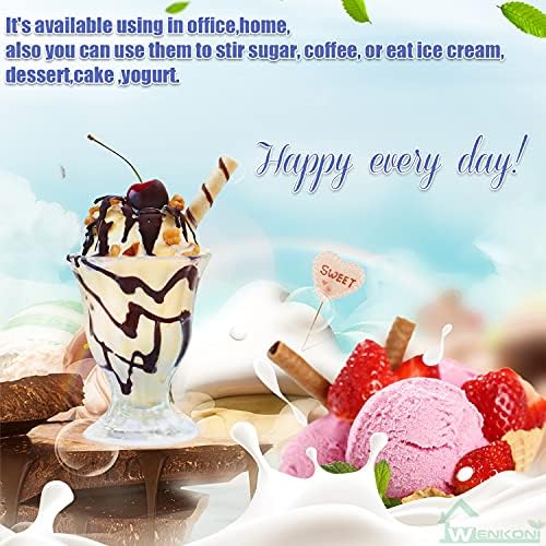 Wenkoni Small Ice Cream Spuons, Sobessert Spoons, Shovel Bolo Spoons 18/8 Aço inoxidável 5,9 polegadas colheres, 5 PCs Conjunto