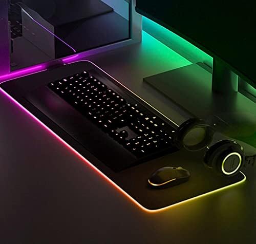 Jogo de jogos colorido colorido luminoso de tamanho grande espessado mouse tabela bloco de teclado bloco mouse pad 31,5 x 11,8