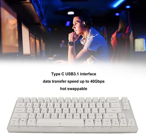 66 teclado teclado mecânico, conjunto de teclado com fio em tamanho real, teclado universal para jogos com retroiluminação