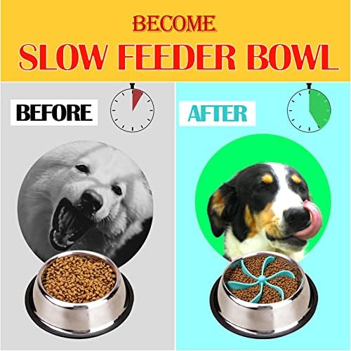 Akinda Slow alimentador de cachorro Inserção de tigela, alimentador lento em espiral com 36 copos de sucção pequenos, adequados
