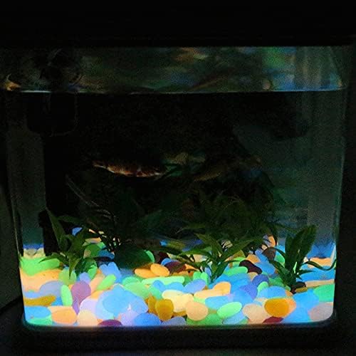 Decoração do jardim de sdgh pedras luminosas brilho decorativas de seixos de peixe externo decoração de tanques de seixos rochas aquário
