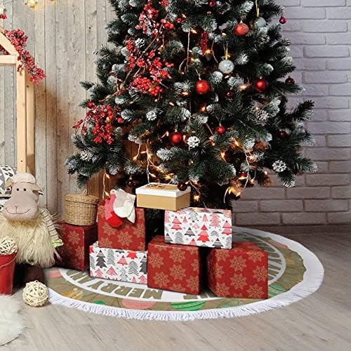 Saia da árvore de Natal com borla, silhueta de cão de Natal Saia de árvore de Natal, silhueta de cão de 30 Mat de base de árvore, tapete de árvore de Natal para Feliz Festa de Natal