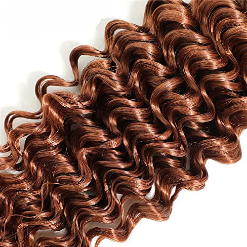 Zevpiul 18 18 18 polegadas cor 30 Pacacos de cabelo humano Bundles de onda profunda clara Pacotes de trama dupla molhada