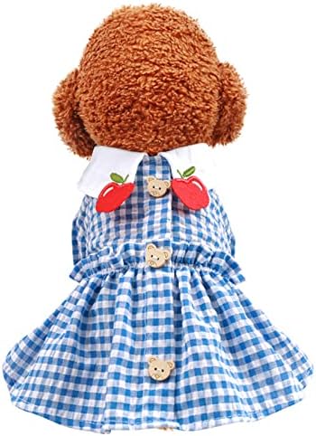 Vestido xadrez de cachorro baejmjk para cães pequenos gato menina primavera verão pupção fofa de princesa vestido roupas de estimação