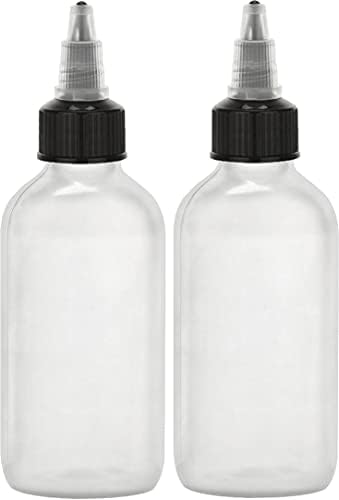 Garrafas de aplicador de top Twist, aperte garrafas plásticas vazias de 4 oz, recarregável, bico preto aberto/fechado - Multi -Fins