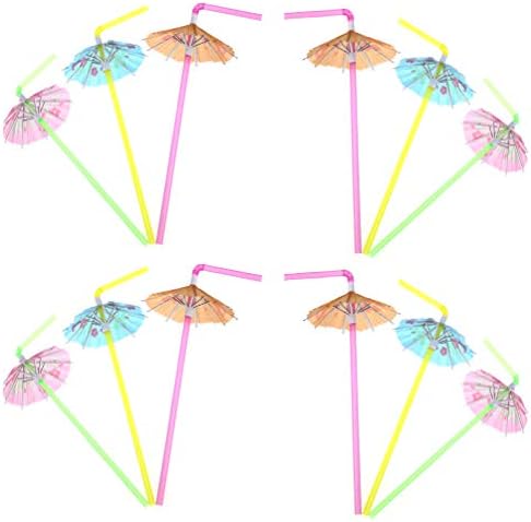Didiseaon Hawaii Ornamento 50pcs guarda -cosol de parasol de bebida: 50pcs havaianos tropicais tropical parasol parasol