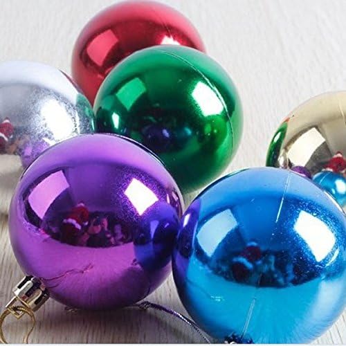 Decorações de Natal de AMOSFUN 4cm Bolas de Natal brilhantes Bolas redondas para festa de Natal