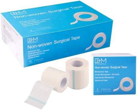 Pacote em massa Microporous Medical Fita adesiva Bandagem, 10 metros de auto -adesivo hipoalergênico, molho flexível e respirável)