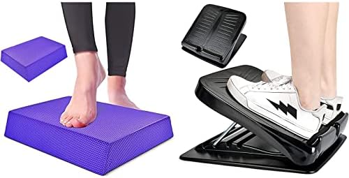 Balanço, tapetes de ioga para equilíbrio Exercício Treino de estabilidade, placa inclinada ajustável, exercícios de tornozelo do joelho, tábua de inclinação para os pés do tornozelo para equipamentos de treinamento de força de exercício de perna, maca de bezerro