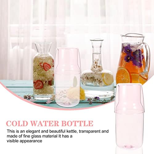 Garrafa de água de vidro de luxshiny 5pcs de cabeceira de cabeceira de água de cabeceira com copo de copo de vidro
