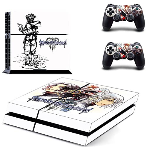 Jogo The Sora Kingdom Role-Playing PS4 ou PS5 Skin Stick Hearts para PlayStation 4 ou 5 Console e 2 Controllers Decal Vinil V10213