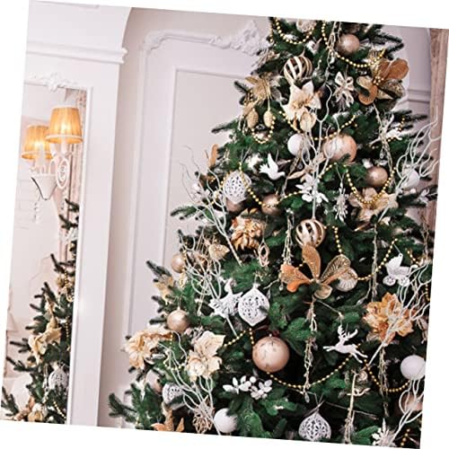 Hemotão 15pcs folha de Natal Decoração de casa verde de Natal Decoração de Natal Glitter deixa dourado em pó de pó de pó de