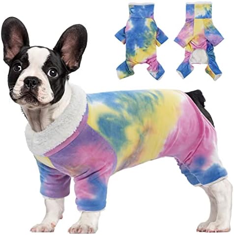 Casaco de clima frio de Kuoser para cachorro, tinta de pijama de gola de tinta pijamas roupas de algodão macio de algodão