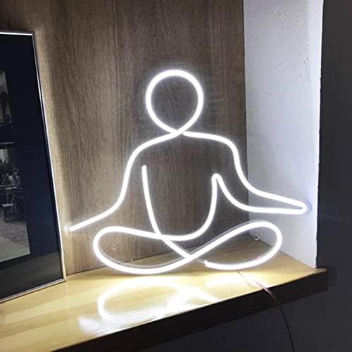 Luzes de neon ioga personalizada sinais de neon leves, transparentes de parede acrílica pendurando placas para a decoração da loja de arte de meditação de ginástica em casa