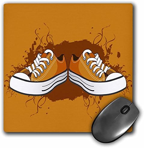3drose 8 x 8 x 0 25 polegadas dois sapatos de tênis laranja contra um mouse de fundo grunge bloco