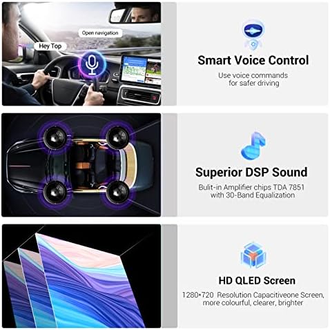 Roadanvi 10.2 Double Din Din Car estéreo Android Unidade de cabeça automática Bluetooth Radio GPS Multimedia Video Player 1024