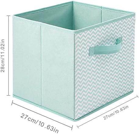 Debbu Basics Fabric Clothing Storage Bins - 10,6 x 10,6 x 11 - Organizador de cubos de armazenamento dobrável com alças, cestas de armazenamento dobráveis ​​de linho Recipientes de caixa de pano, organizadores do armário