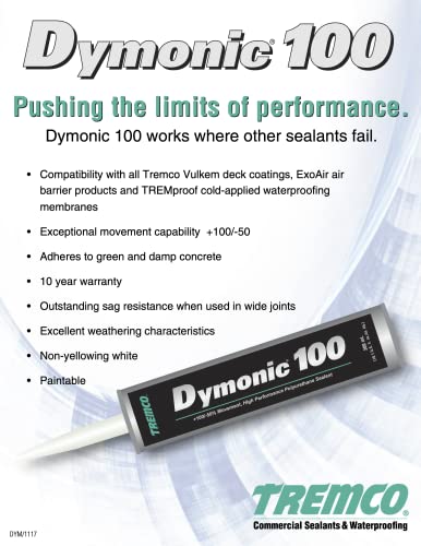 Tremco White Dimônico 100 Componente único de alto desempenho e alto componente, selante de poliuretano 20,3 fl/oz salsichas,