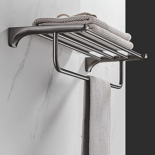 Toalha de prateleira Rack de toalha - 304 Aço inoxidável com haste de toalha, cabide de toalha para banheiro/cozinha, comprimento