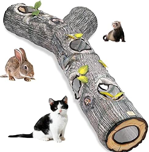Túnel interativo de gato de gato amyese-tubo de estimação peek-a-boo dobrável, túnel de 5 vias de brinquedos de 5 vias de gatinho com bolas, brinquedo de treinamento de caça ao quebra