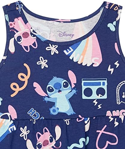 Zebra Disney malhada | Marvel | Guerra nas Estrelas | Congelado | Princess Girls and Toddlers Knit mangas mangas vestidos em camadas, pacote de 2