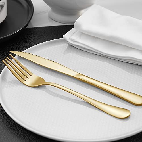 Forks de jantar de ouro de 12 peças Xingjiake, garfos de aço inoxidável, Forkware Forks Conjunto de 12, lava-louças Safe