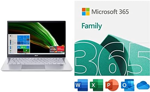 Acer Swift 3 laptop fino e leve | 14 Full HD IPS SRGB Display | AMD Ryzen 7 5700U Processador octa-core | 8GB LPDDR4X