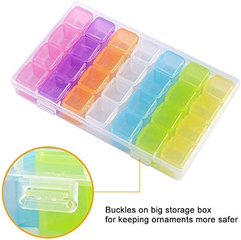 3pack 28 grades colorido diamante pintando recipientes de armazenamento de diamante bordando caixa de armazenamento organizador
