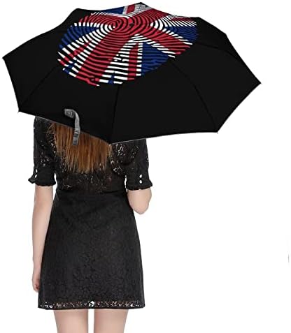 Impressão digital do Reino Unido 3 dobras guarda-chuva Anti-UV Guarda Aguarda Automática Automática da moda