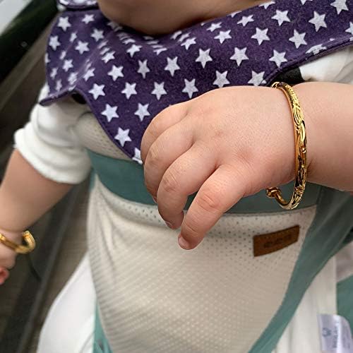 Ethlyn 2pcs/lote 18K Gold Batied Kids Baby Expandível Charme Ajuste Bangles & Bracelets