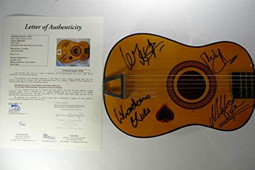 Mini guitarra autografado com Motorhead assinado com fotos + loa jsa y80182