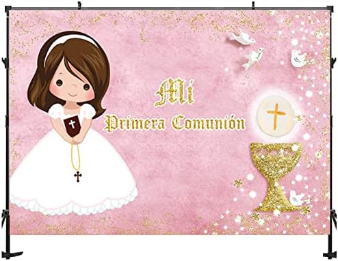Antecedentes fotográficos Batismo My First Communion Chalice Girl Birthday Party Decoration Backgrace Curtans Photography