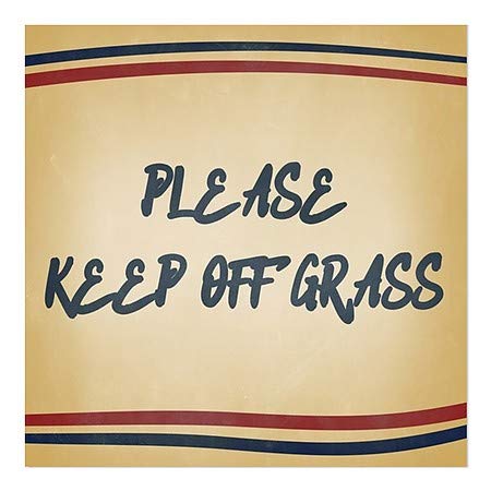 CGSignLab | Por favor, mantenha a grama -Notalgia Stripes Janela se apega | 5 x5