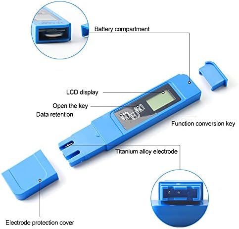 ZYZMH LCD Digital 3 in1 Meter Tester 0-9990ppm Detector de condutividade Detector de qualidade Monitor de pureza Ferramenta