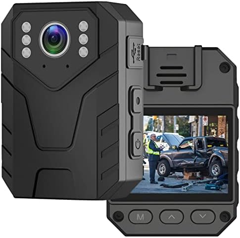 Câmera corporal da polícia de Weiibdie 1080p, came portátil desgastado pelo corpo com visão noturna automática, exibição de LCD de 2.0 , gravador de vídeo de aplicação da lei para guardas de segurança e uso pessoal