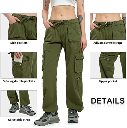 Calça de carga Mulheres Baggy caminhando de algodão casual Militar Tactical Combat Work Pants com 7 bolsos