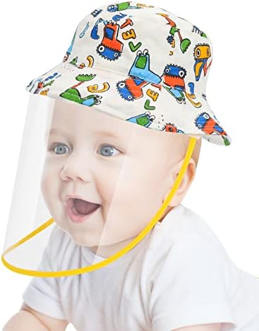 Baywyi Baby Kids Bucket Hat Hat Sun, Removável Baby Face Shield, Máscaras anti-sopletas ao ar livre Poeira, Proteção completa do rosto