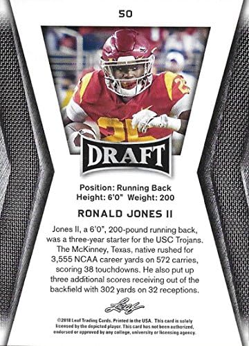 2018 folha draft #50 Ronald Jones II USC Trojans Football Card